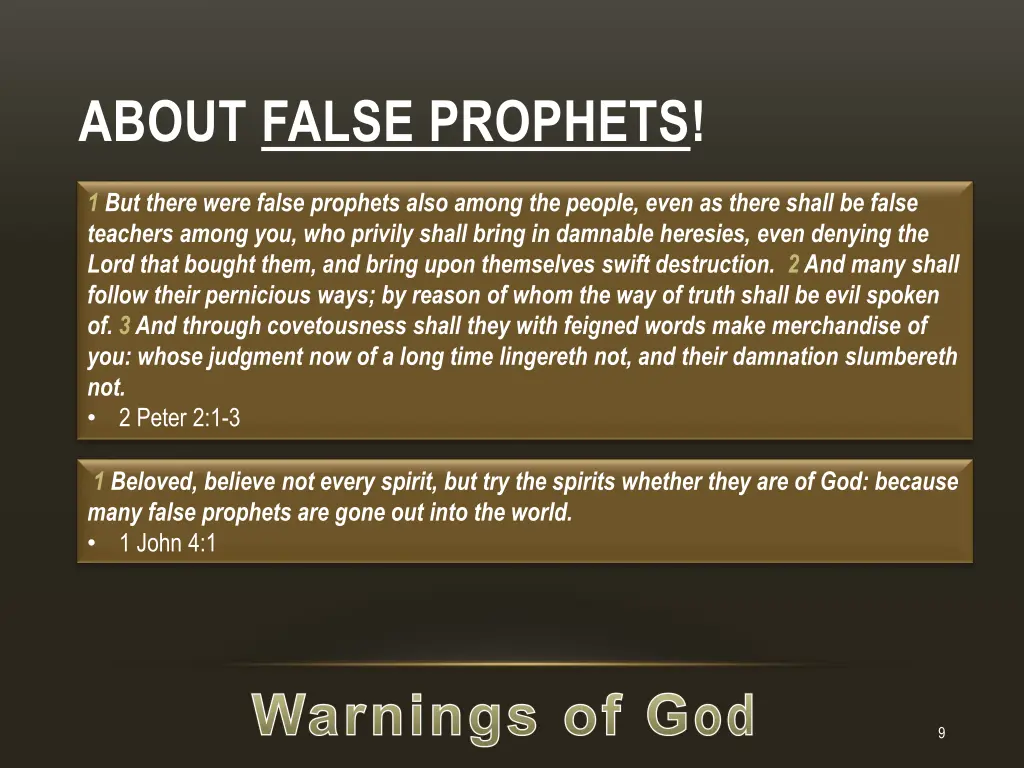 about false prophets 1