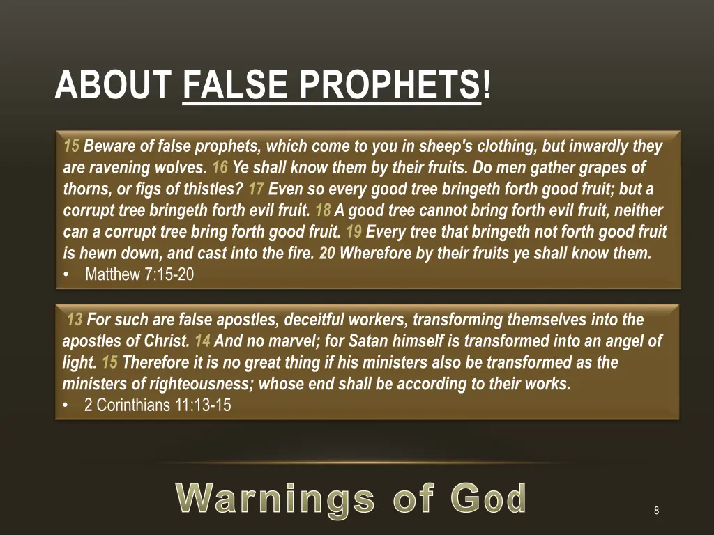 about false prophets