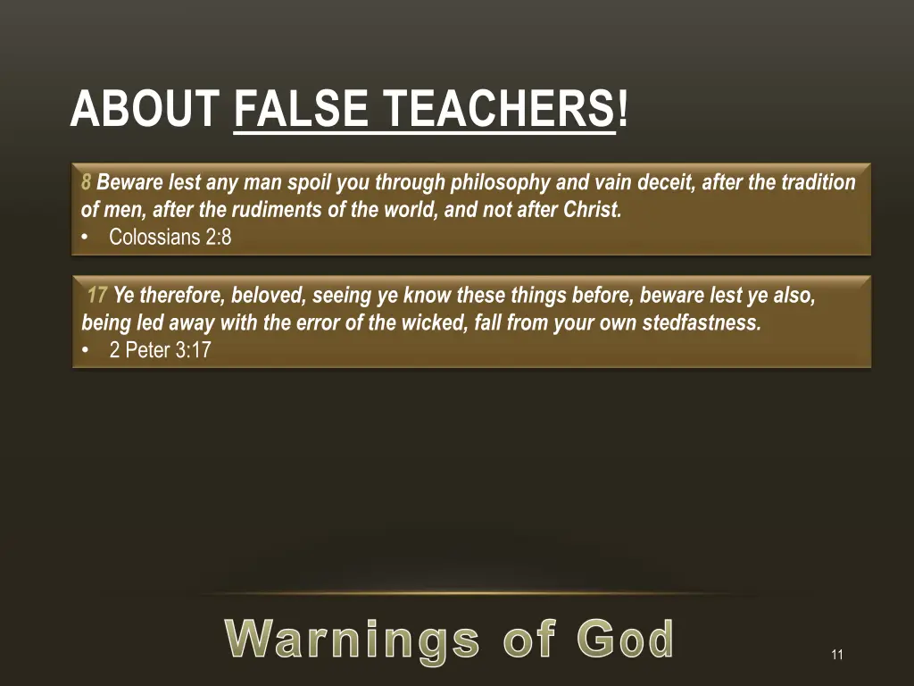 about false teachers 1