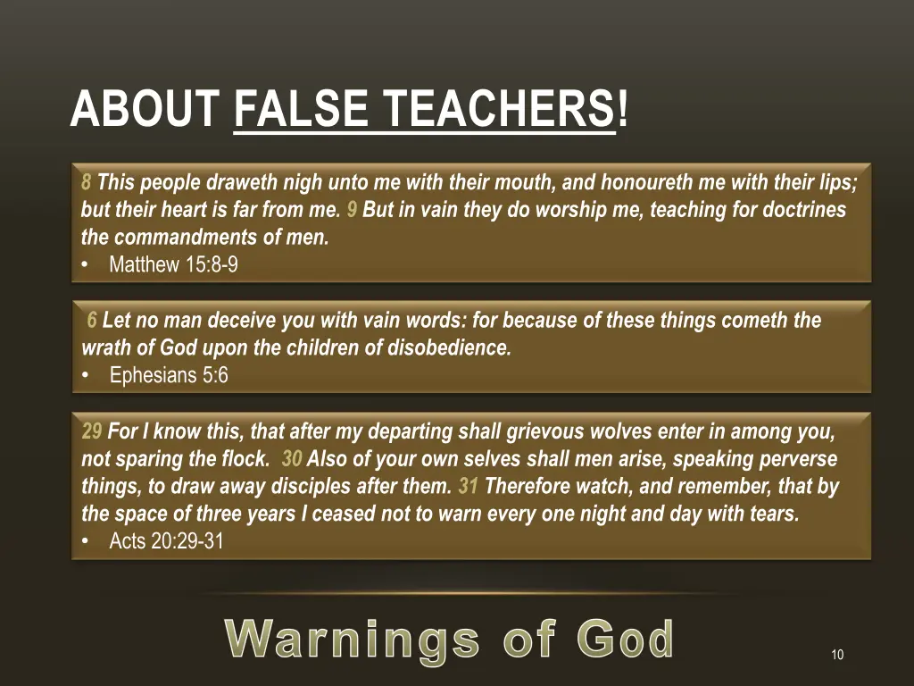 about false teachers