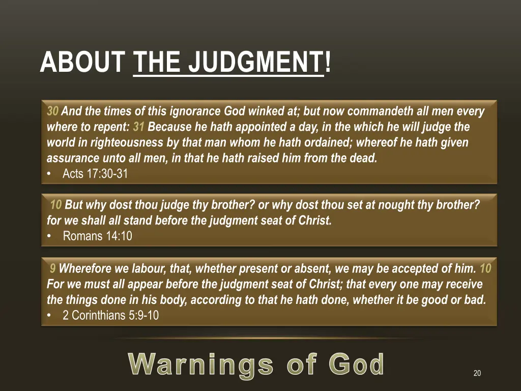 about the judgment