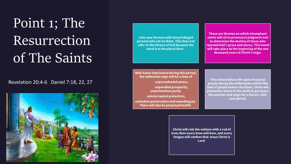 point 1 the resurrection of the saints