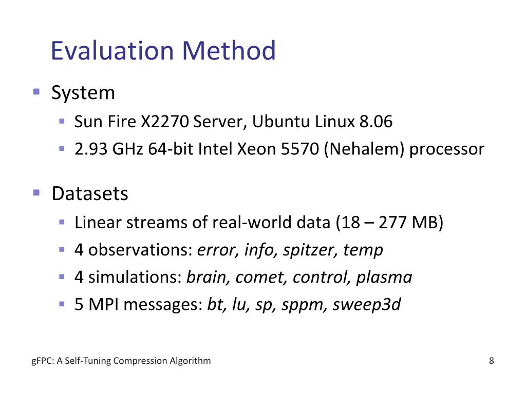 evaluation method