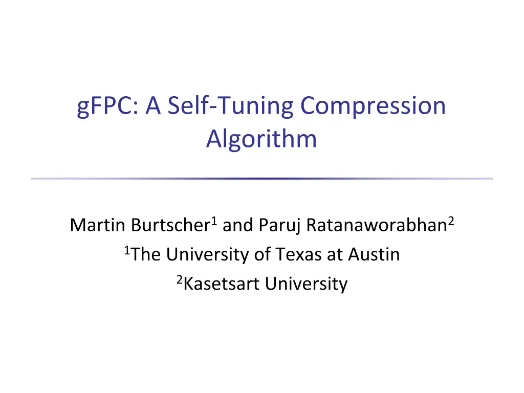 gfpc a self tuning compression algorithm