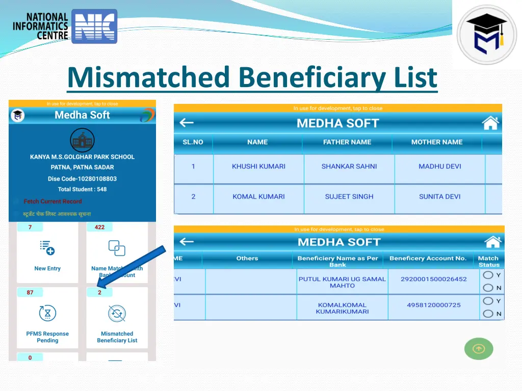 mismatched beneficiary list