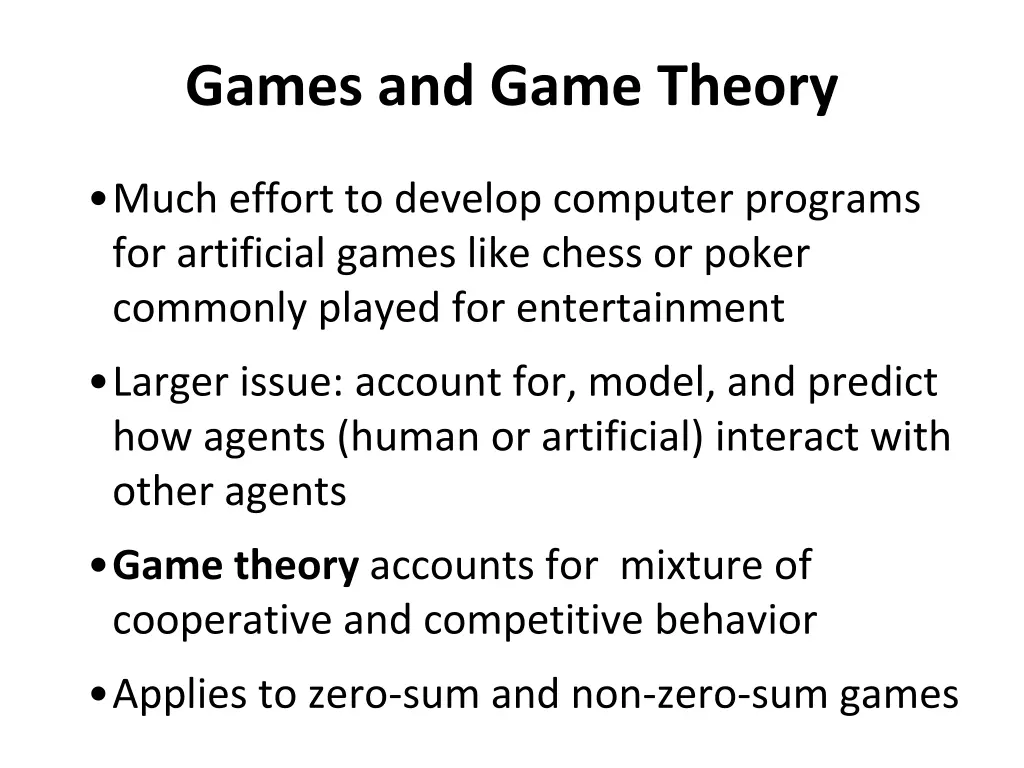 games and game theory