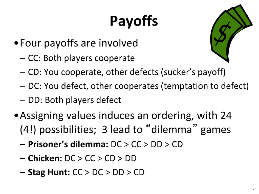 payoffs