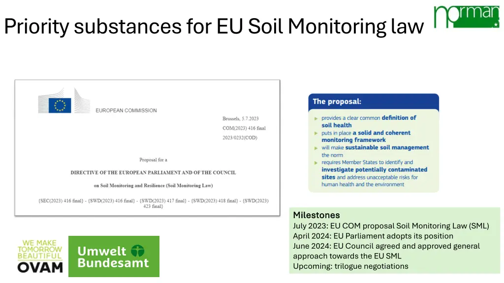 priority substancesfor eu soilmonitoring law