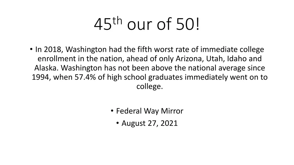 45 th our of 50