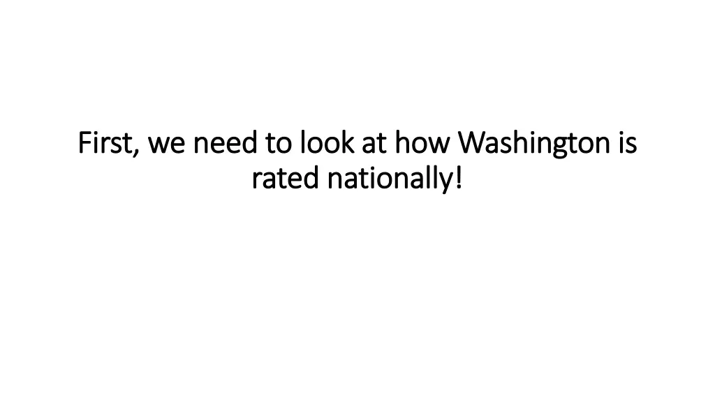 first we need to look at how washington is first