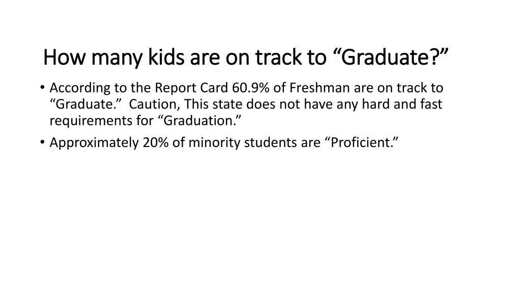 how many kids are on track to graduate how many