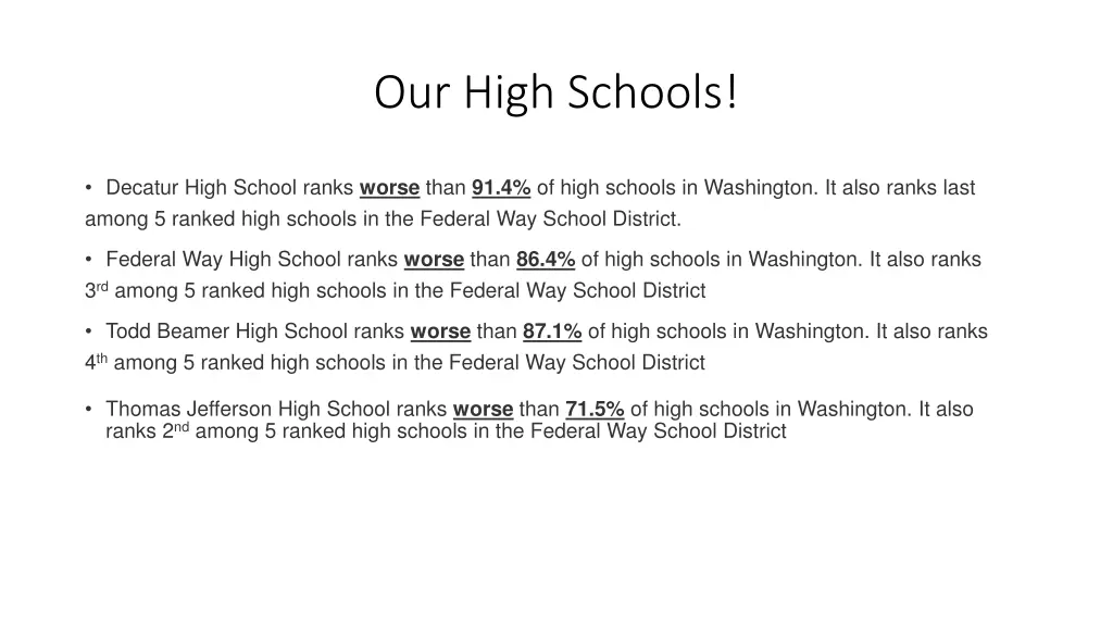 our high schools