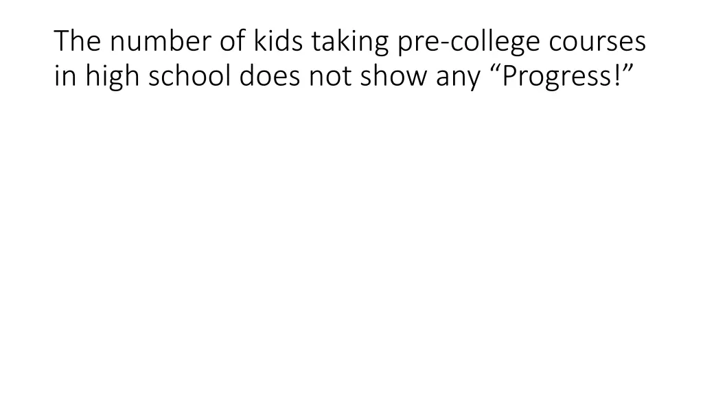 the number of kids taking pre college courses