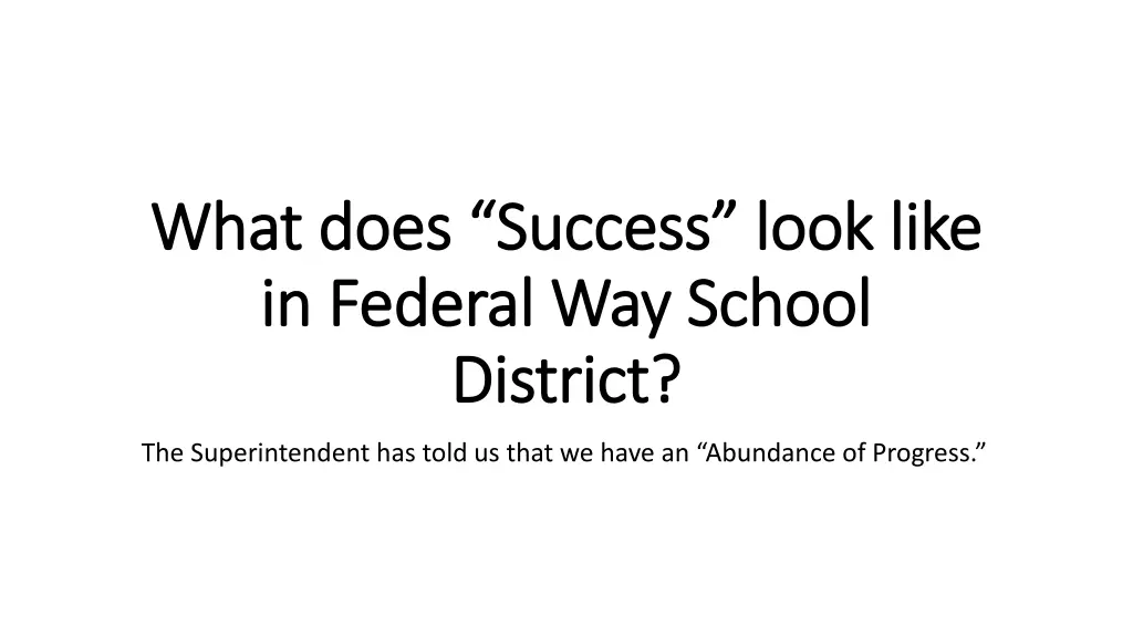 what does success look like what does success