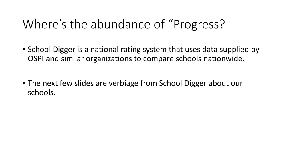 where s the abundance of progress