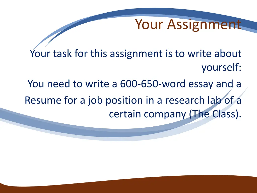 your assignment