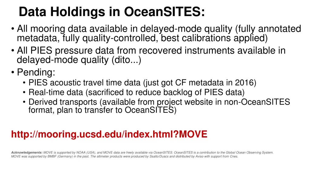 data holdings in oceansites all mooring data