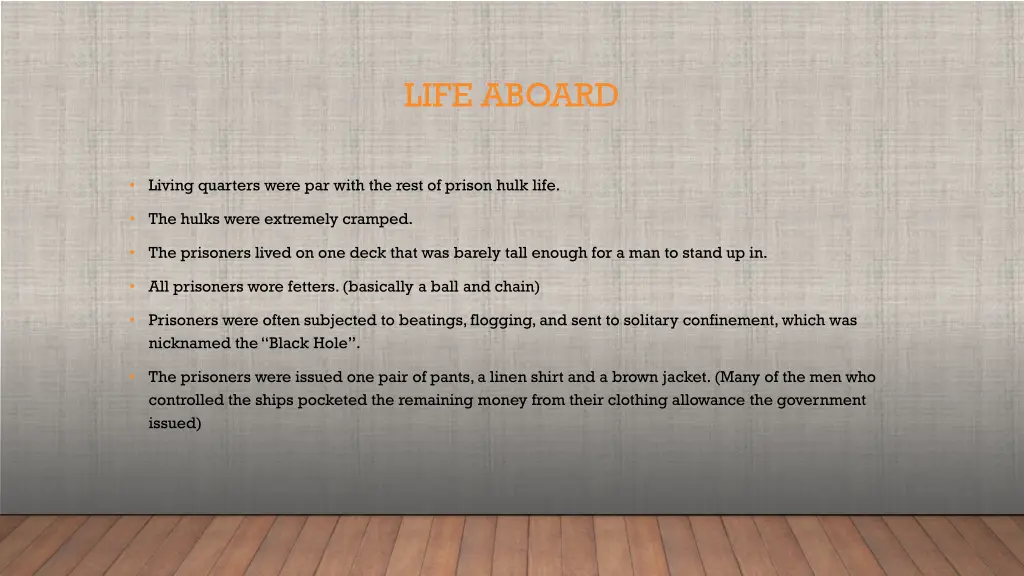 life aboard