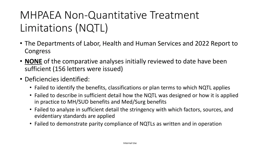 mhpaea non quantitative treatment limitations nqtl 1