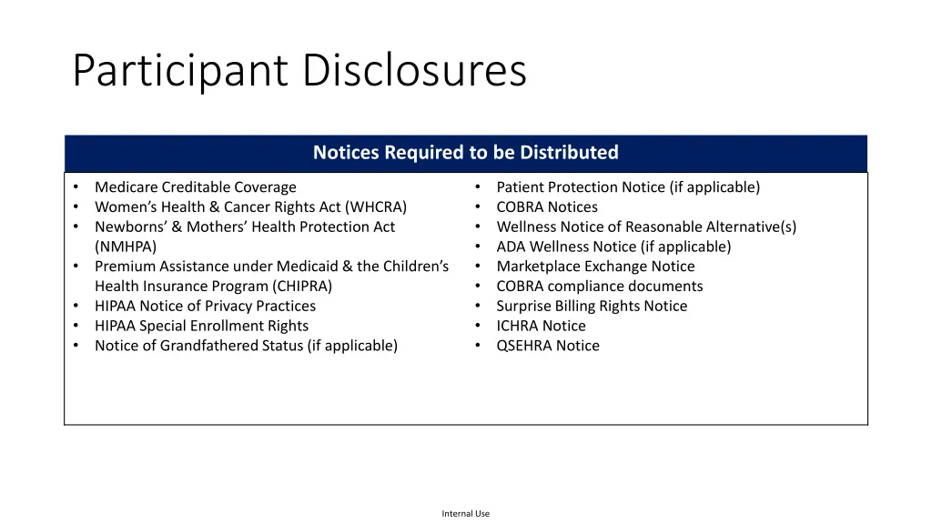 participant disclosures