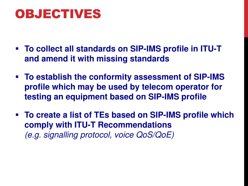 objectives