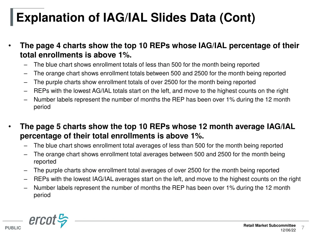 explanation of iag ial slides data cont