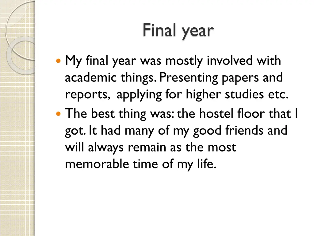 final year