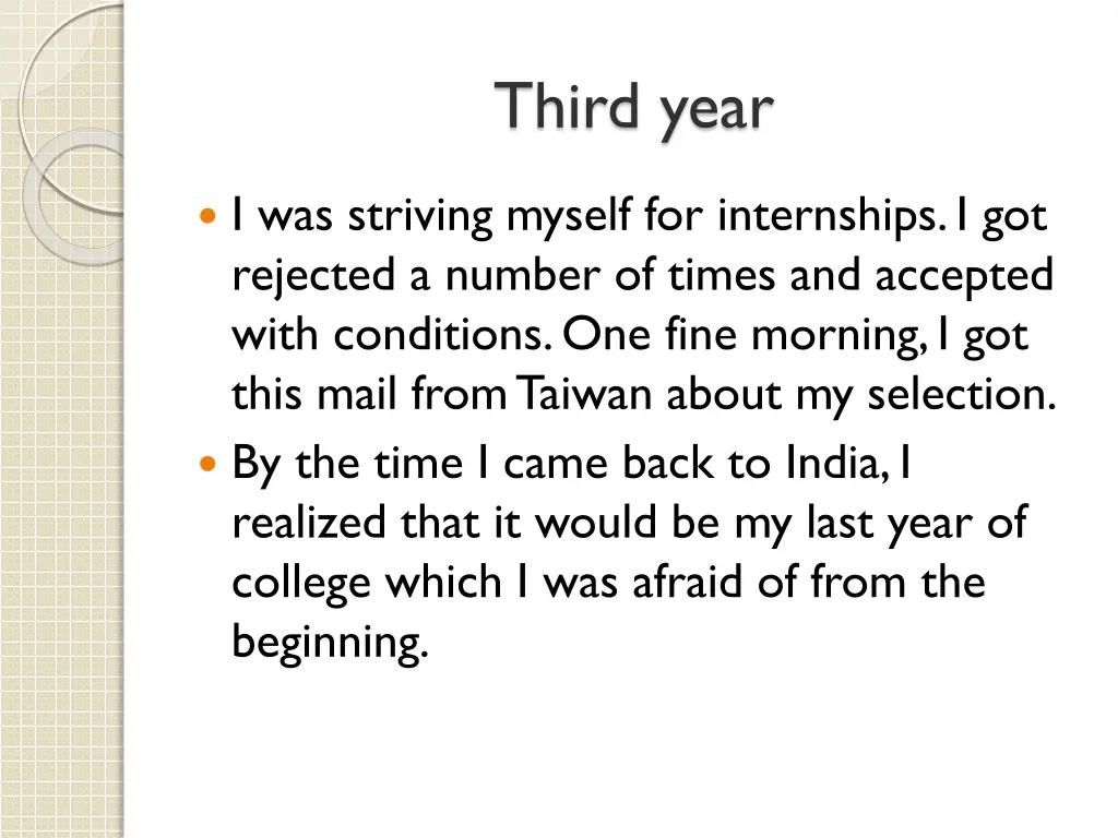 third year