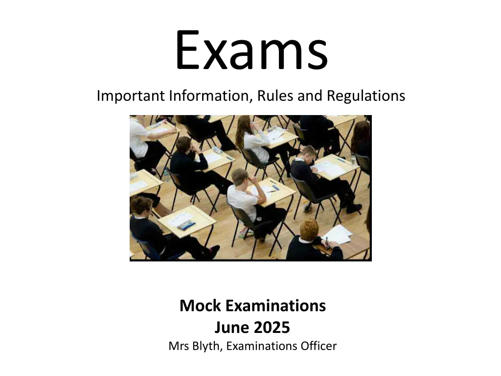 exams important information rules and regulations