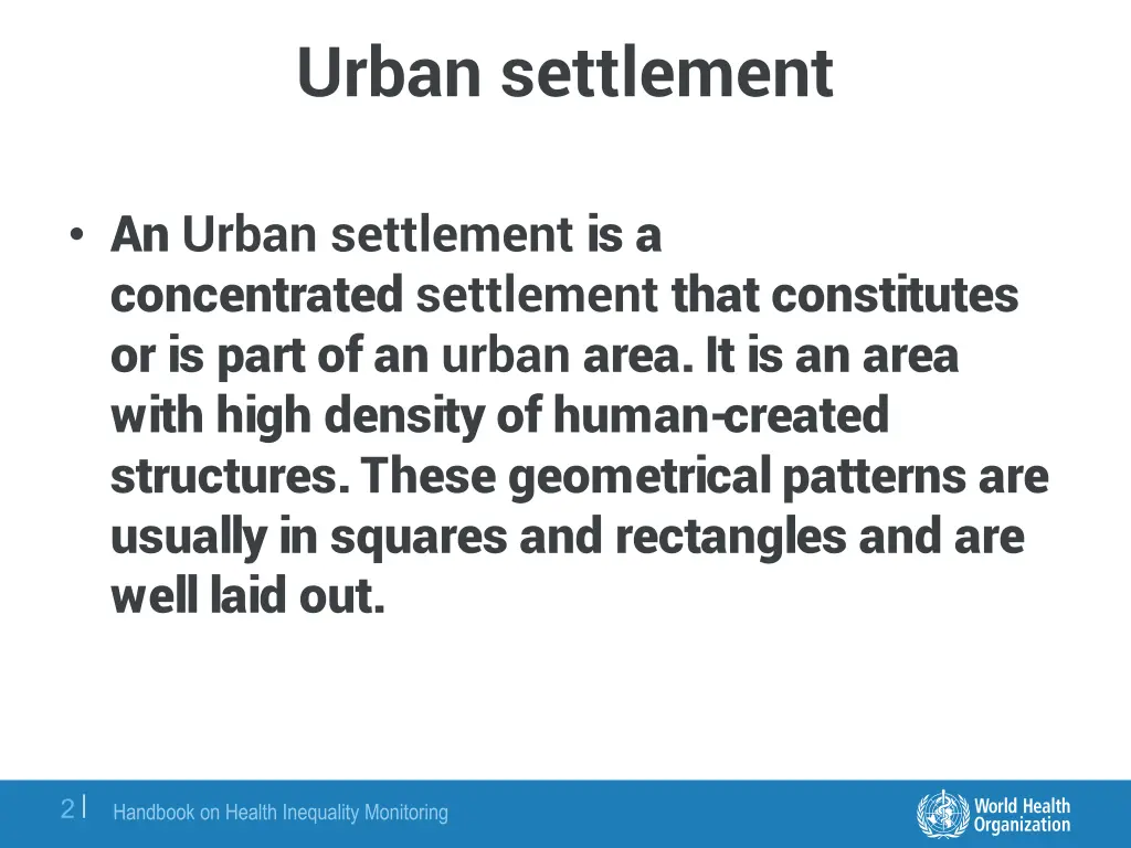 urban settlement