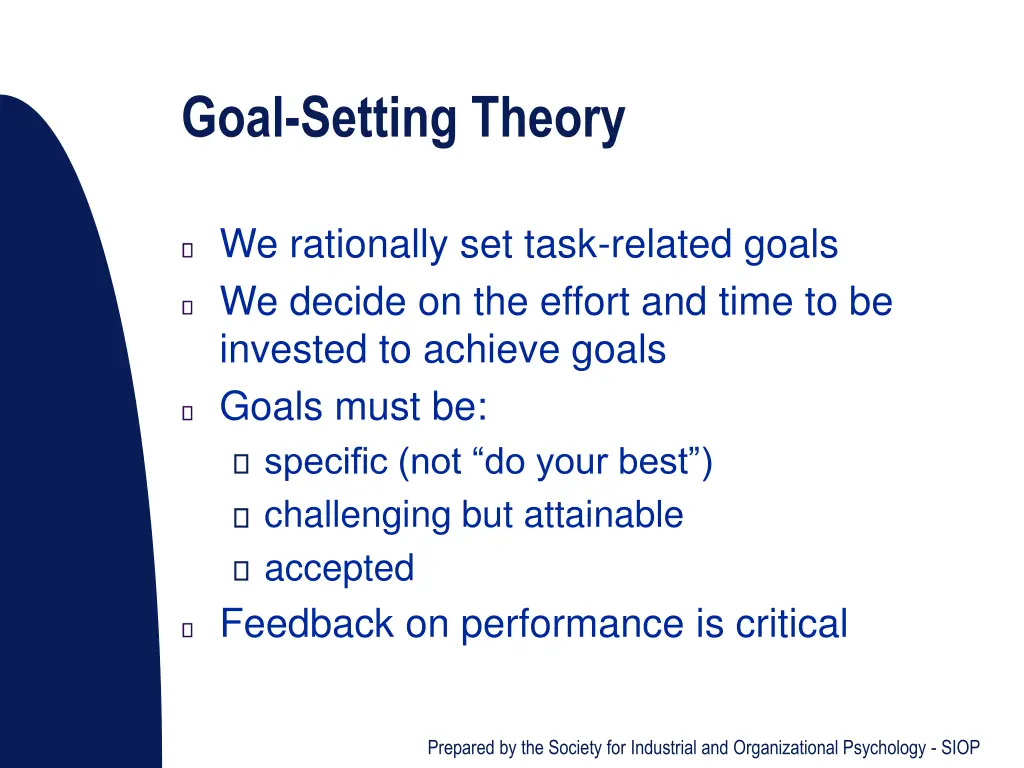 goal setting theory