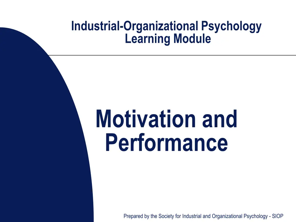industrial organizational psychology learning