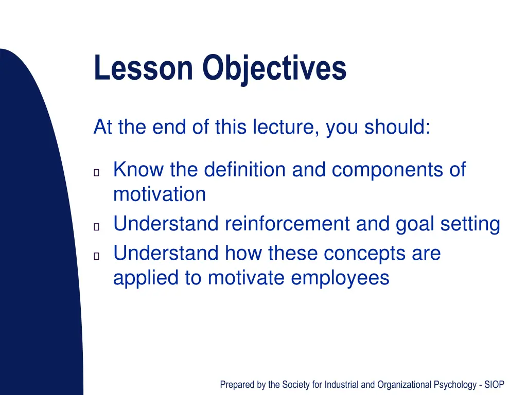lesson objectives