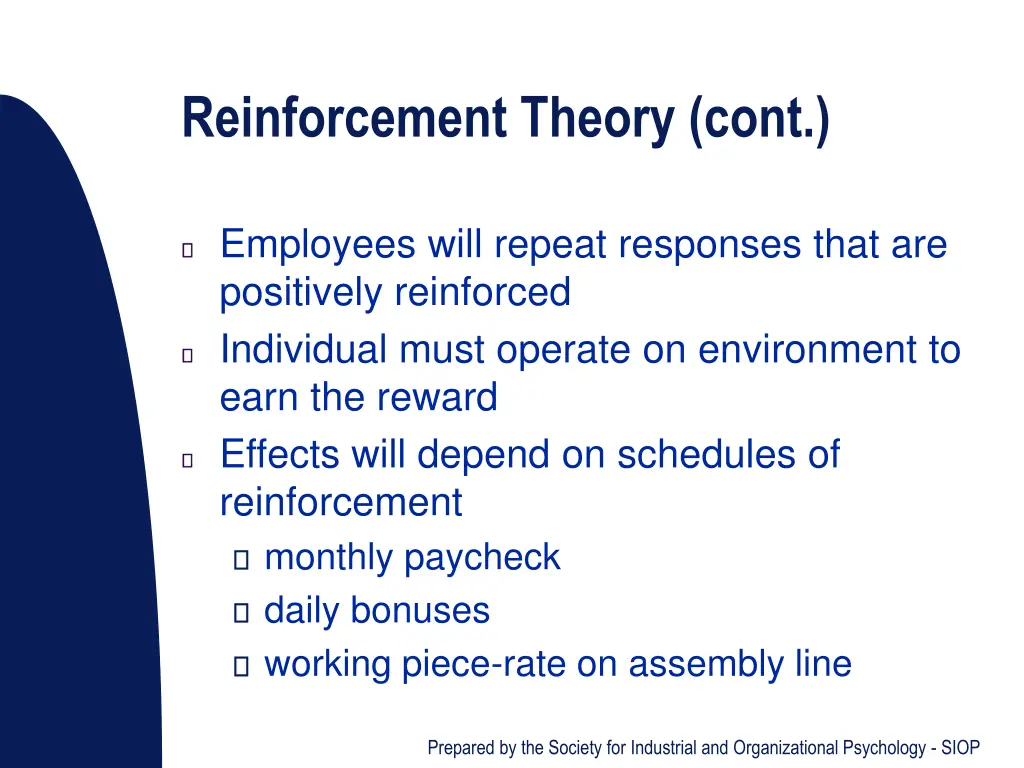 reinforcement theory cont