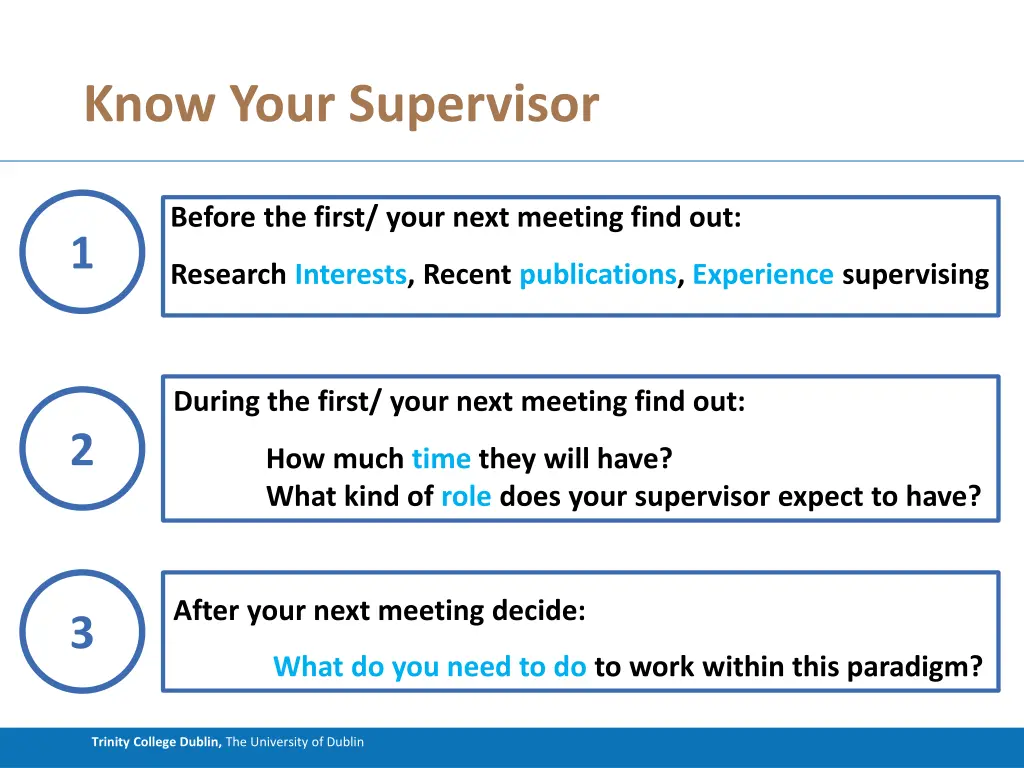 know your supervisor