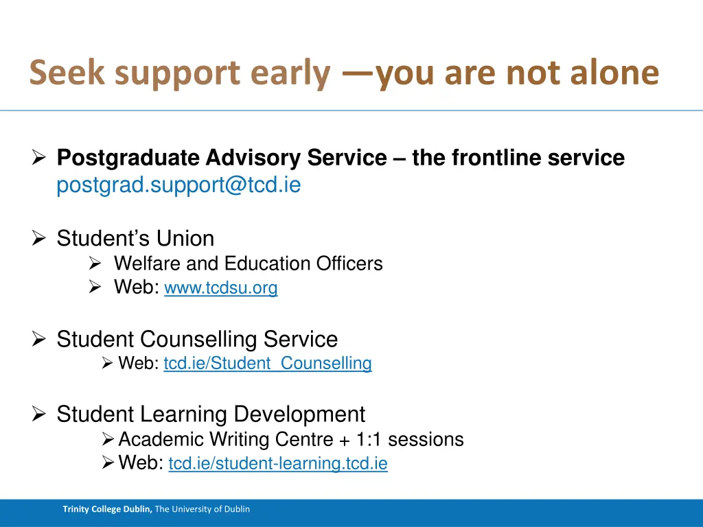 seek support early you are not alone