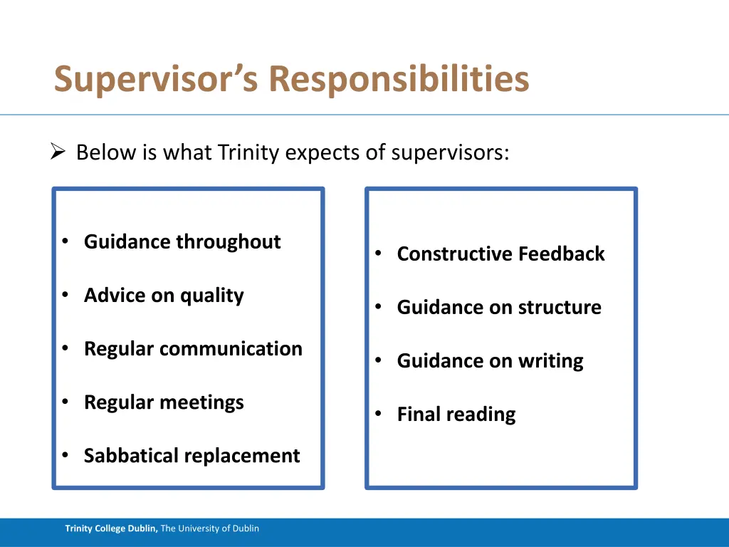 supervisor s responsibilities
