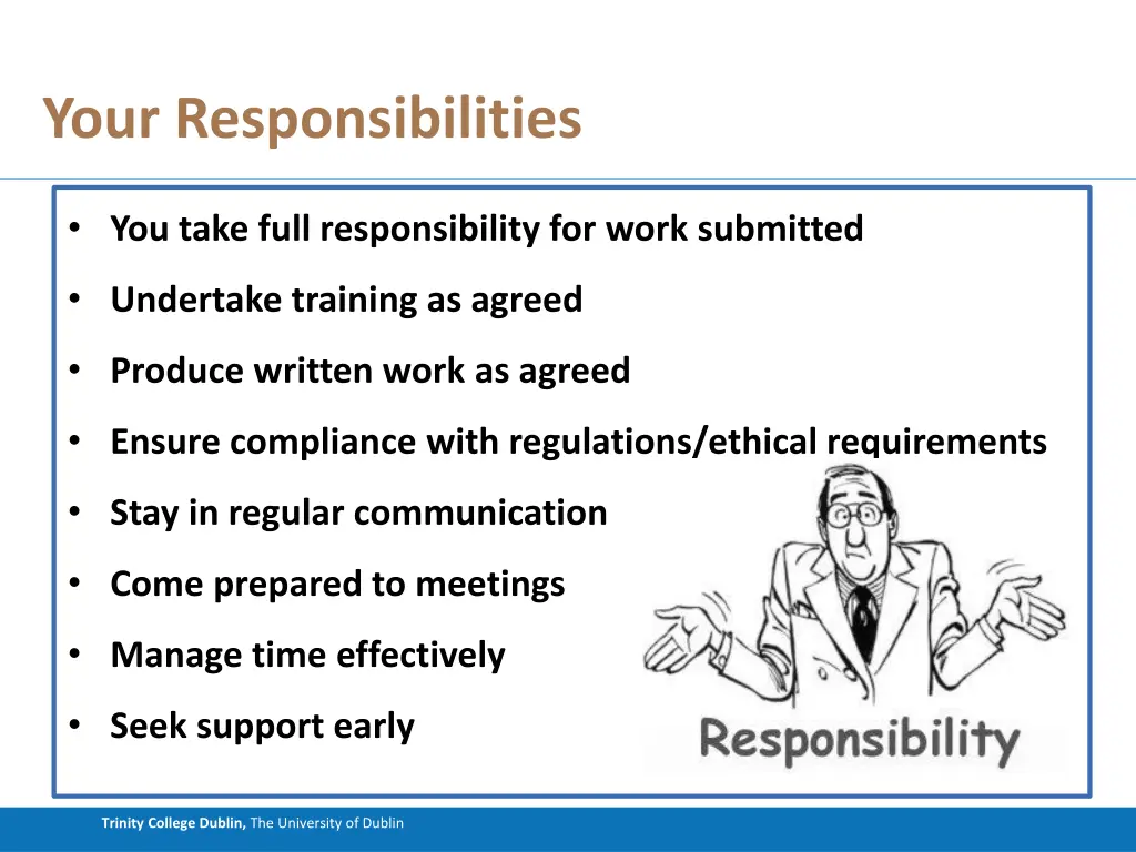 your responsibilities