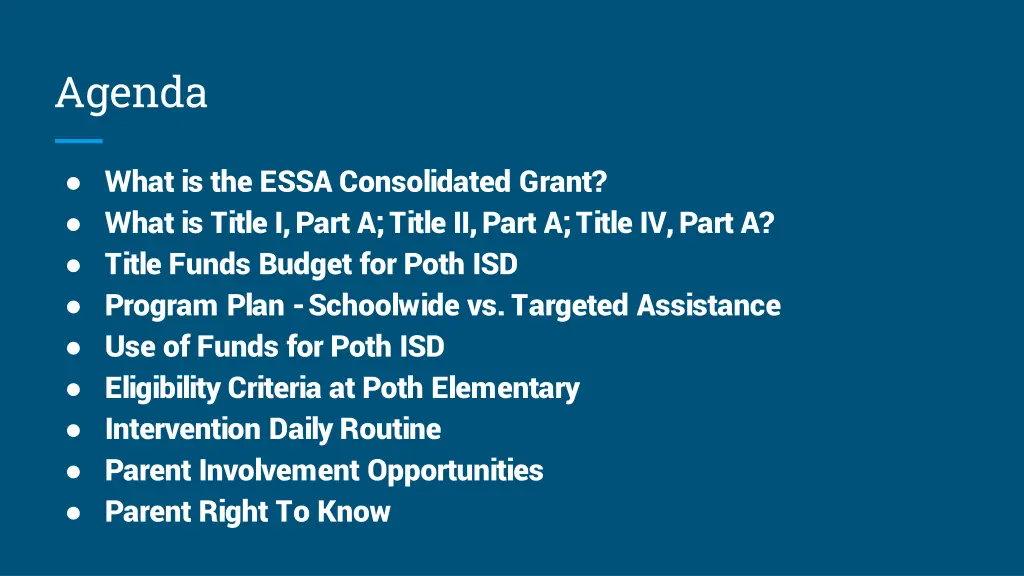 agenda