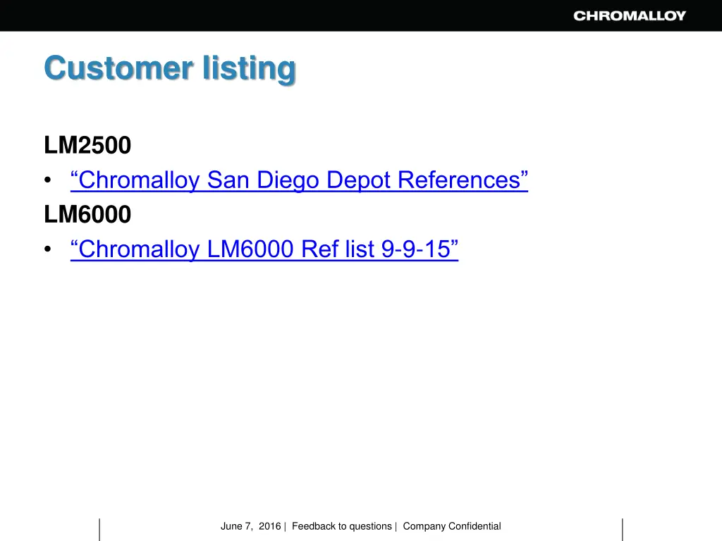 customer listing