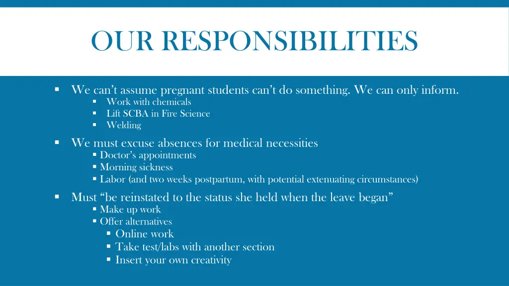 our responsibilities