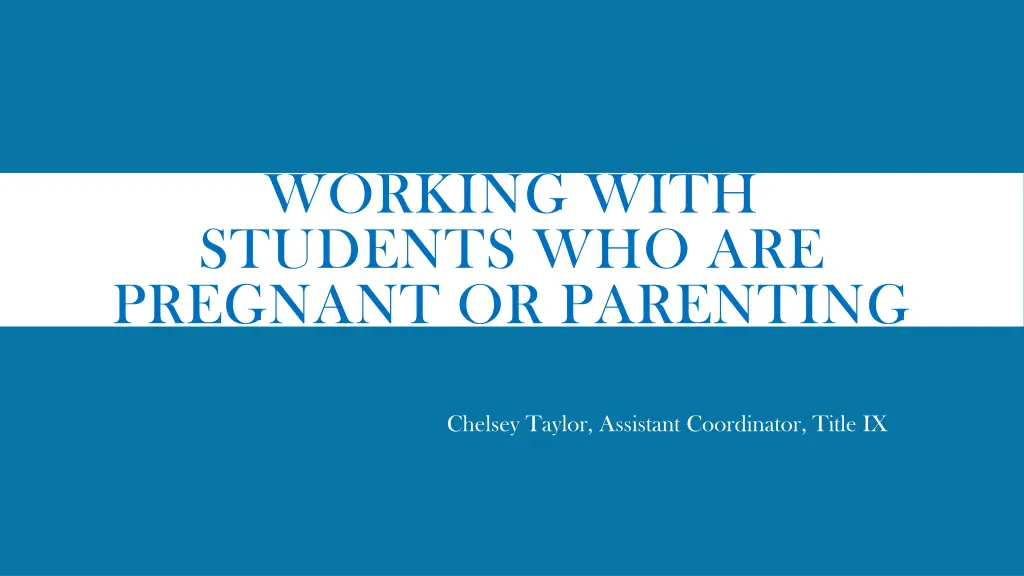 working with students who are pregnant