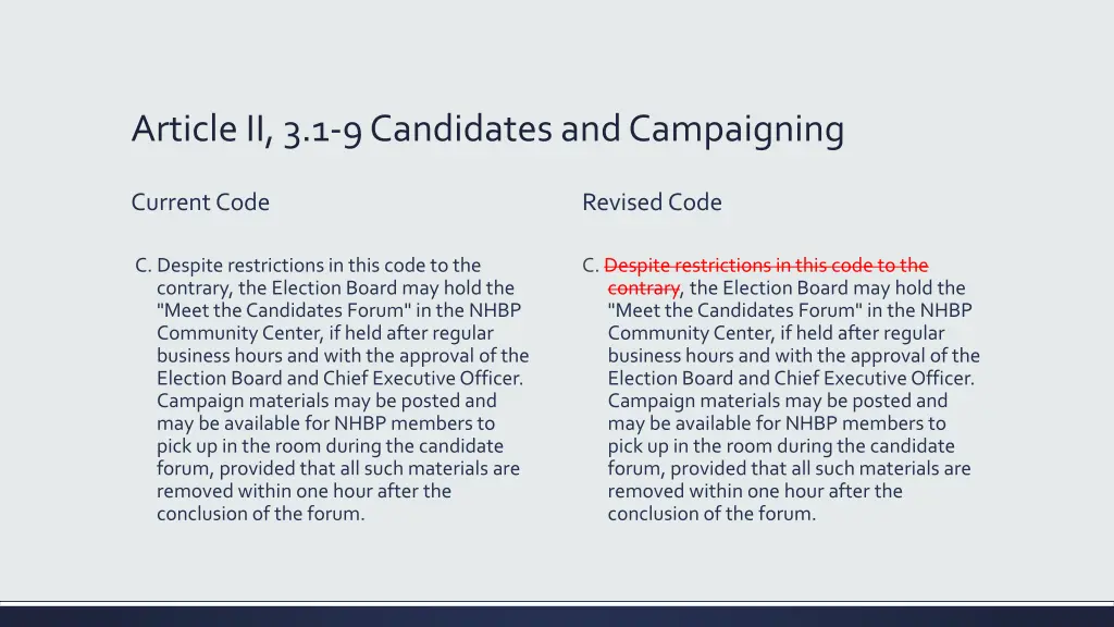 article ii 3 1 9 candidates and campaigning 1