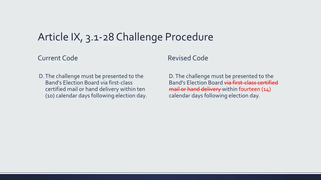 article ix 3 1 28 challenge procedure
