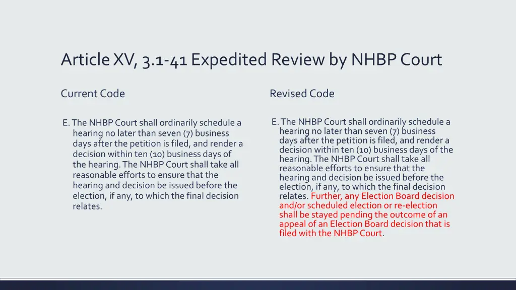 article xv 3 1 41 expedited review by nhbp court