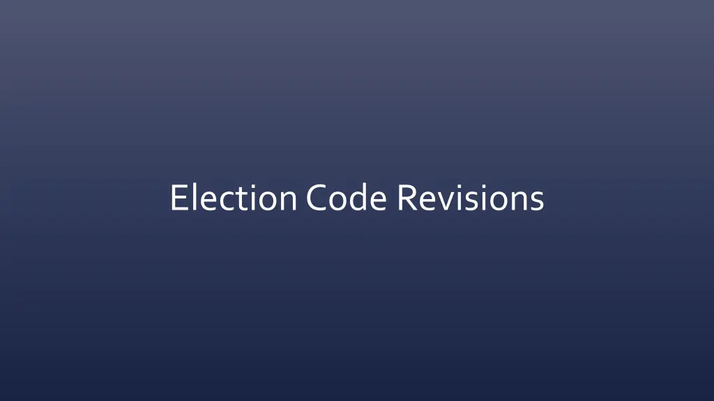 election code revisions