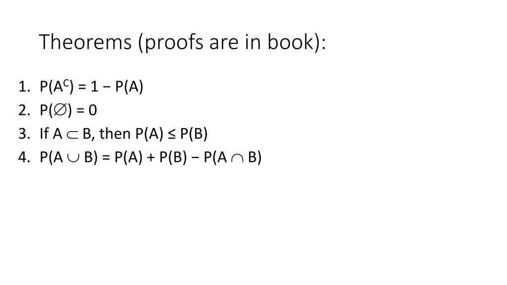 theorems proofs are in book