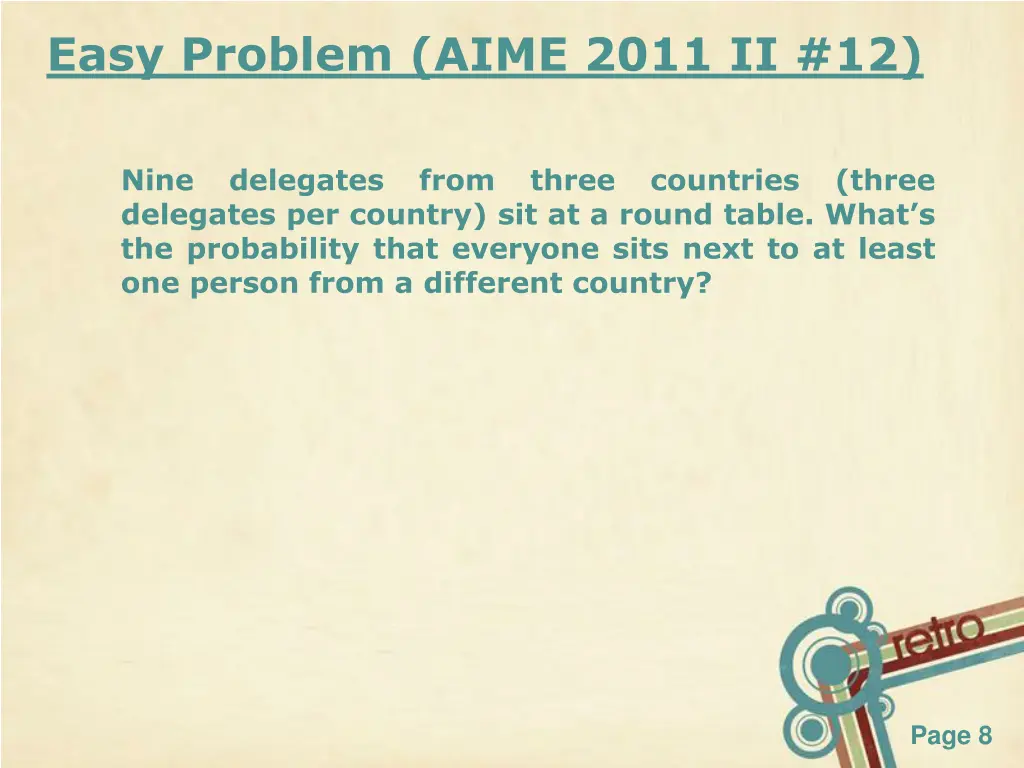 easy problem aime 2011 ii 12