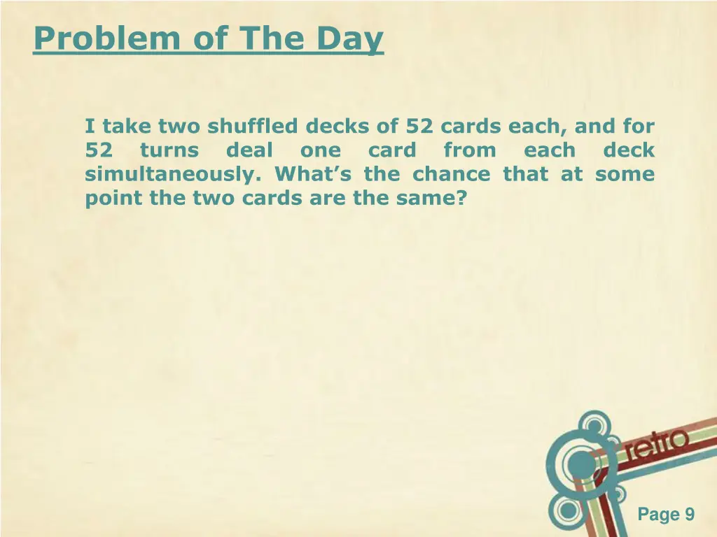 problem of the day