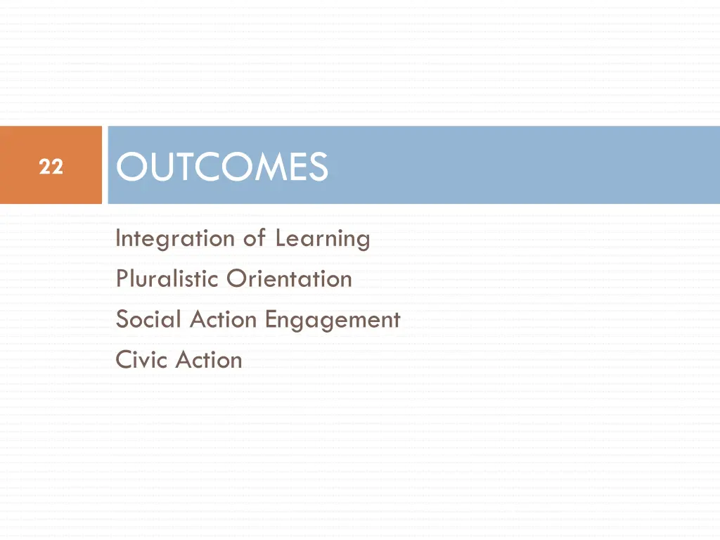 outcomes